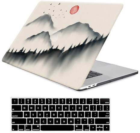 AUSMIX Kompatibel mit MacBook Air 13.6 Zoll 2025 2024 2023 2022 Freisetzung M4 M3 M2 A3240 A3113 A2681,MacBook Air 2022 Hülle Kunststoff Hartschalenhülle &Tastaturabdeckung,Tintenberg