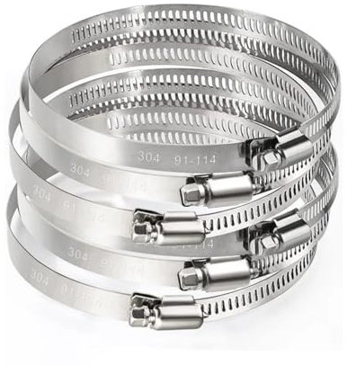 LZZYFPX exquisit 6 mm ~ 114 mm Edelstahl-Antriebsschlauchklemmen, verstellbare Wasserleitung, Tri-Gear-Schnecke, Kraftstoffschlauch, Federklemmen, Fester Clip dauerhaft(Diameter 6-12mm)