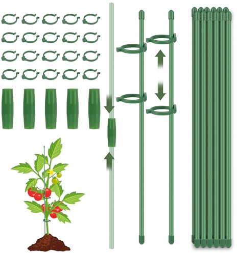 Adiwo Adjustable Plant Support, 30cm Indoor Plant Sticks Support, 37pcs Plant Support Stakes, Orchid Support with Plant Clips Suitable for Home Garden Orchids Peonies Climbing Plants Flower Stands