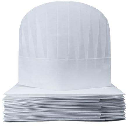 20 Pièce Chapeau de Chef de Cuisine Réglable Toque de Chef Unisex Chapeau de Travail pour Restaurants, Cuisines, Boulangeries, Cafés, Hôtel, Supermarché