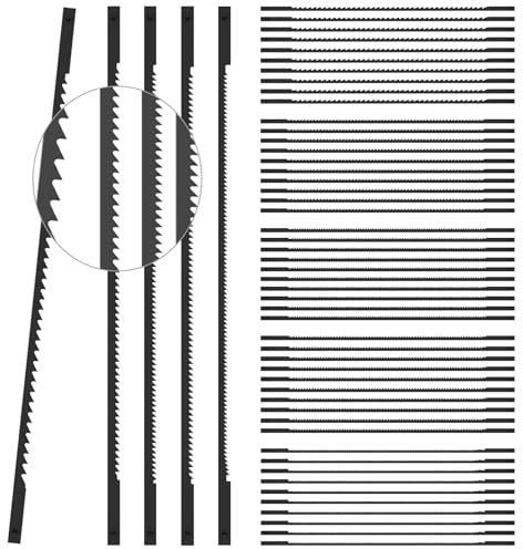 50 hojas de sierra de marquetería con pasador 10TPI 15TPI 18TPI20TPI 24TPI Scroll Saw Blades 127 mm corte eficiente hojas de sierra de marcador para uso en madera, cobre, plástico y espuma