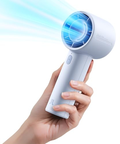 JISULIFE Mini Ventilator, 4000mAh Akku, 5-Gang, bis 22h Laufzeit - Blau | Für Reisen, Outdoor, Camping & Strand, starker Luftstrom, leise, ideal zum Make-up-Auftragen, Geschenk für Damen & Herren