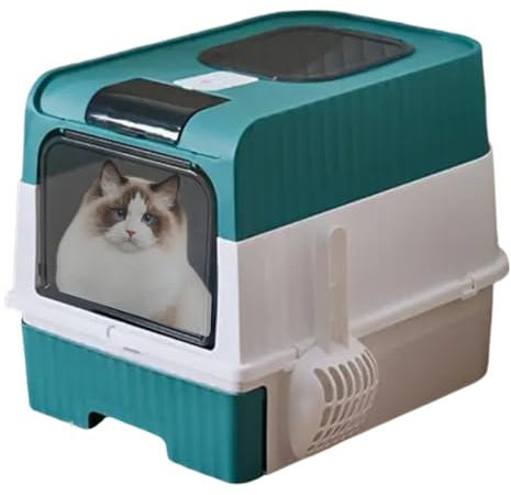 Lettiera per gatti con coperchio, filtro ai carboni attivi, lettiera chiusa, con filtro, toilette antiodore per gatti, scatola igienica igienica con entrata