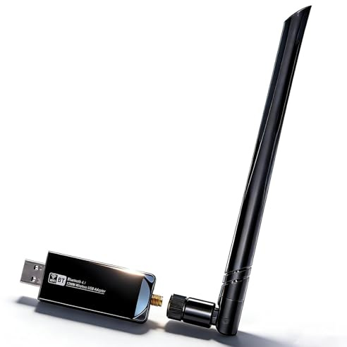 JAPOO RTL8822BU Usb Wifi Bluetooth Adapter For Pc, AC1200M Wireless WiFi for Laptop Computer, Wireless Network Adapter for PC with 5.8G/2.4G High Gain WiFi dongle Dual Band 5dBi Antenna