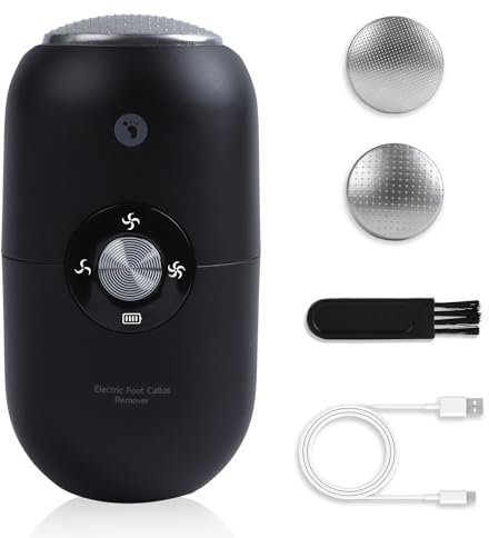 FIVAVA Pedicure Elettrico Professionale Piedi, Calli Piedi Rimozione, Rimuovi Calli Piedi Elettrico, con 2 Testine Acciaio 316F, Kit Pedicure Completo (Nero)