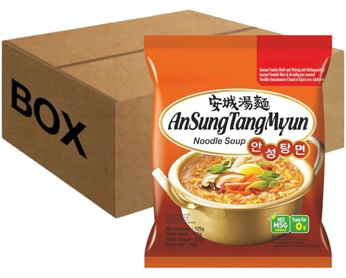 Nong shim Ansungtangmyun Instant Noodle Soup 20 Pack (125g Each) - Nong shim Noodles, Korean Instant Noodle Soup for Snack and Meals