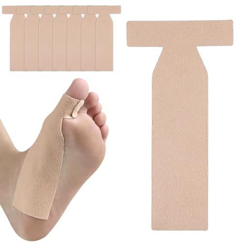 EDWERD Correas en T para dedos de césped, férulas adhesivas de moleskin para lesiones del dedo gordo del pie, soporte hallux limitus y juanetes, enderezador de pies para mujeres y hombres (15)