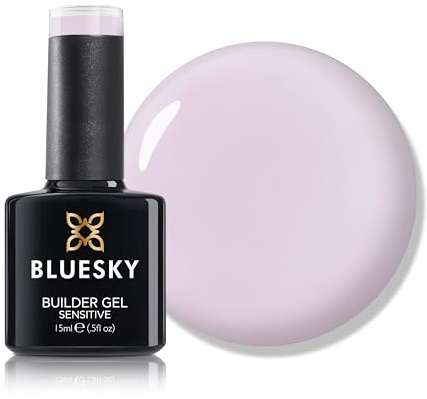 BLUESKY All in One Fast and Easy Builder Gel Sensitive 15ml, Purple Fantasy - Pale Lilac, Nail Strengthener and Extender for Sensitive Nails, Requires Curing Under LED UV Nail Lamp