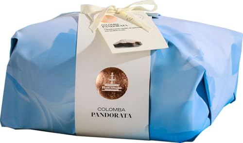COLOMBA PANDORATA FIASCONARO - 1 Colomba Senza Canditi da 900G - Prodotto Made in Italy e Sicilia - Incartato a Mano + Busta -