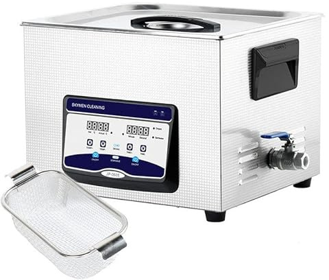 Nettoyeur à ultrasons professionnel 15 L - Appareil de nettoyage en acier inoxydable avec minuterie et chauffage - Idéal pour les bijoux, montres et lunettes - Affichage numérique - Solution
