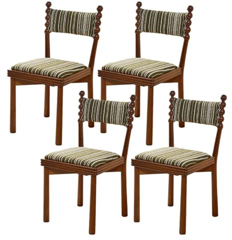 LIMENQIN Esszimmerstuhl, Bequemer Küchenstuhl, Weicher Stoffbezug, Verstärkte Holzbeine, Stilvoller Akzentstuhl für Esszimmer, Wohnzimmer, Empfangsraum(Green,4PCS)