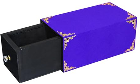 TTETTZ Zauberkasten Holzkasten Zaubertrick Schubladenbox Magier Trickkiste mit Langlebiger Holzausführung für Zaubervorführungen Erwachsene Kinder Unterhaltu, Blau, 28 X 15 X 12.5 cm