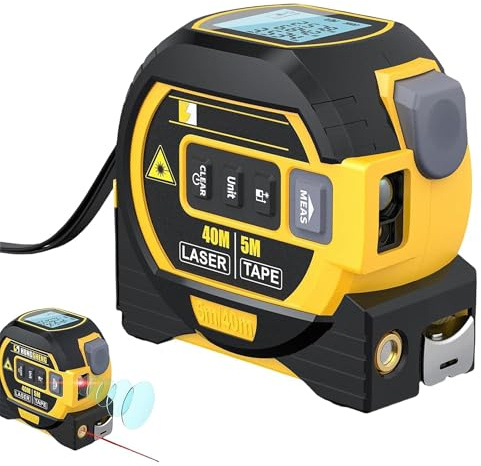 Righello Laser A Infrarossi 3 In 1 Almighty Ruler, Nuovo Metro A Nastro Almighty 2026, Strumenti Di Misurazione Rulers Tapes Di Almighty, Con Display Led, Misurazioni Fino A 60 M, Funzionament yellow