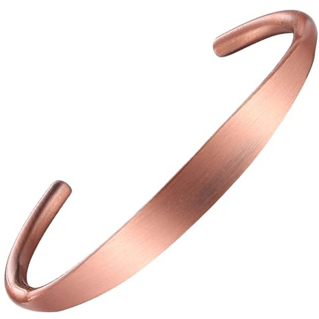 MagEnergy Bracelet Femme Cuivre Pur 99,99% Massif Réglable