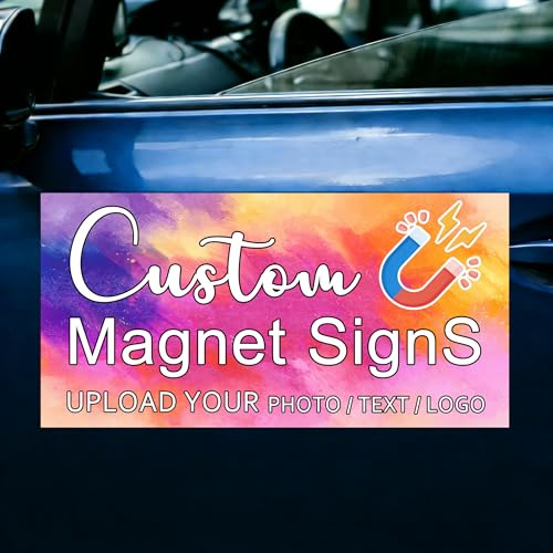 Adesivi magnetici personalizzati, Cartello magnetico per auto con Il Testo e Il Logo desiderati, Uso personale e pubblicitario, Cartelli magnetici per auto facili da progettare e stampare