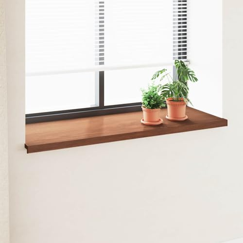 Soglia finestra PVC legno marrone 140x50x4,5 cm, davanzale moderno per interni ed esterni, facile da installare con adesivo, resistente all'acqua e tagliabile in lunghezza.