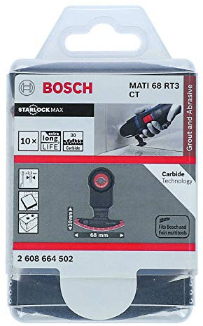 Bosch Professional 10 Stück Segmentsägeblatt MATI 68 RT3 (Starlock, Körnung 30, 68 x 30 mm, Zubehör Multifunktionswerkzeug)