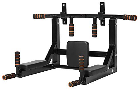 NEWAN Klimmzugstange, Wandmontage, Klimmzugstange, Multi-Grip, Ganzkörper-Krafttraining, Workout, Dip-Bar, Power-Tower-Set, unterstützt bis zu 200 kg