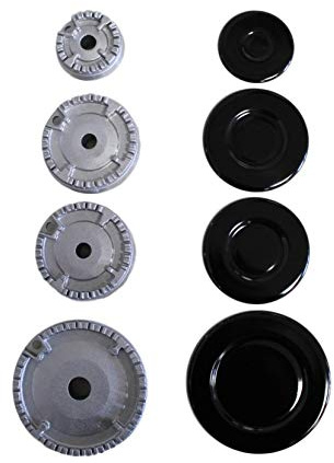 Paxanpax PCK314 Brûleur à gaz et couvercle pour plaque de cuisson à gaz Arcelik, AEG, Beko, Bosch, Fagor, Profilo, Siemens, Vestel, Whirlpool Long Internal Boss Type