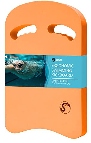Sunlite Sports Schwimmbrett mit ergonomischen Griffen, Einheitsgröße, für Kinder und Erwachsene, Pooltraining, Schwimmhilfe, für Anfänger und Fortgeschrittene, Erwachsene Ergo Orange
