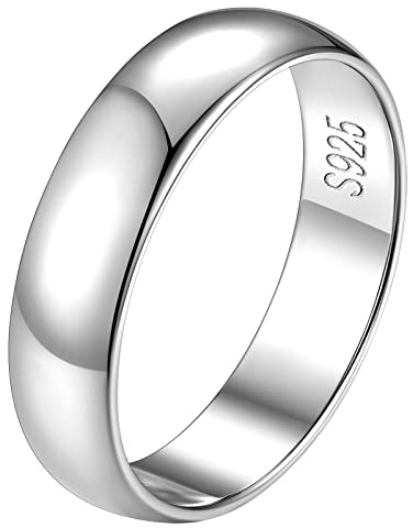 FindChic Silberringe Damen Herren 925 Partnerringe mit Gravur Personalisiert Verlobungsring Breite 5mm