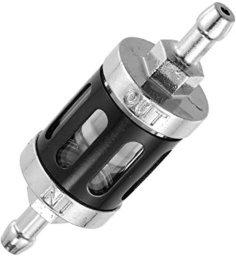 X AUTOHAUX Fuel Filters Engine Inline Gas Fuel Line Filter for Motorbike | Black Fuel Filters Engine Inline Gas Fuel Line Filter, Aluminum Alloy, for Motorbike, 1 Pcs