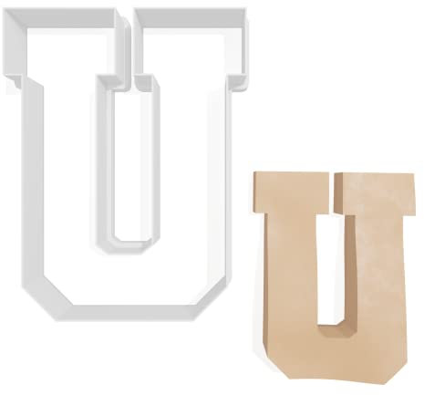 Varsity Letter U Cookie Cutter - 3 Sizes