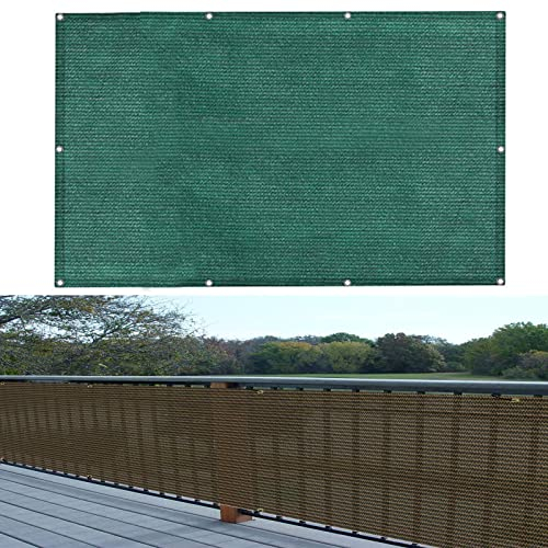 Balkon sichtschutz 140 x 400 cm Reißfest UV-Schutz atmungsaktiv Sichtschutz Windschutz Sichtblende mit Kabelbinder Ohne Bohren für Garten Balkon Terrasse Outdoor, Grün