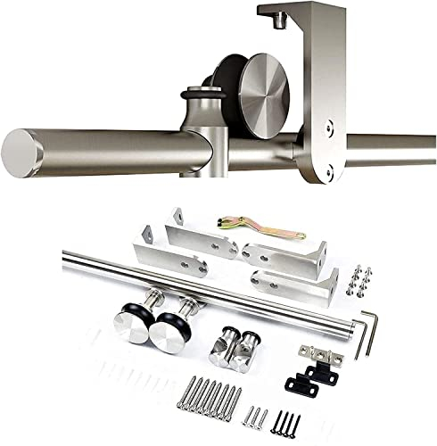 Schiebetür Kit Barn Door Hardware 150–300 cm Edelstahl-Schiebe-Scheunentor-Set, Deckenmontage-Schiebe-Scheunentor, Komplettes Hardware-Set, Robuste Schienenrolle Für Schrankaufhänger (Size : 6.6FT/20