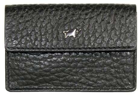 BRAUN BÜFFEL Schlüsseletui aus echtem Leder YANNIK - Schlüsseltasche Slim mit Druckknopf - Schwarz