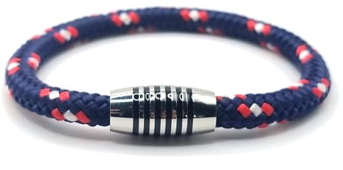 Armband Captain aus farbintensiven Paracord-Segeltau mit schwarz emailliertem Edelstahlmagnetverschluss (22.0)