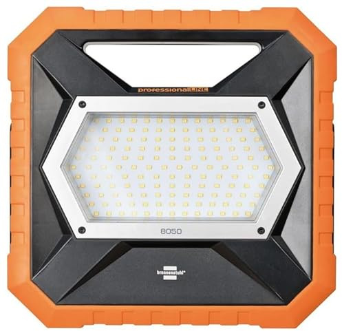 Brennenstuhl professionalLINE LED Baustrahler X 8050 M mit spritzwassergeschützter Steckdose/Arbeitsstrahler 80W mit 5m RN-Kabel