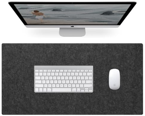 YURRO Filz-Schreibtischunterlage, groß, für Büro, Zuhause, rutschfest, schützend, Laptop-Matte, Mauspad, Tastaturunterlage (Schwarz, 100 x 50 cm)