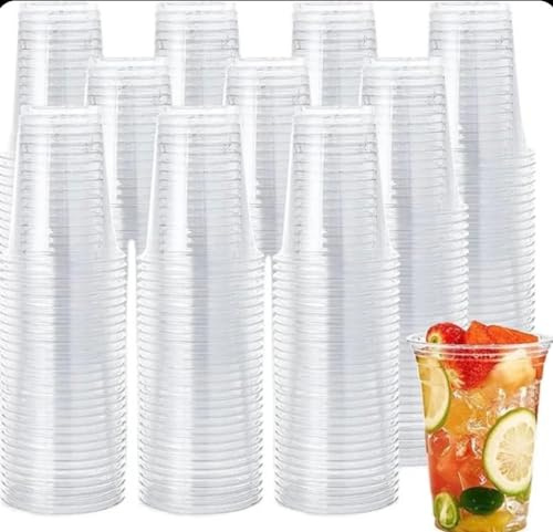 Ol gastro bedarf 100 Trinkbecher PET Ausschankbecher Plastikbecher transparent 0,4Liter 400ml 95mm