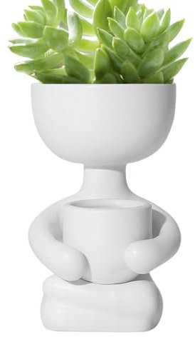 Petits pots mignons en céramique en forme de figurine, pots de fleurs créatifs pour cactus, yuccas, orpins, portables pour intérieur et extérieur