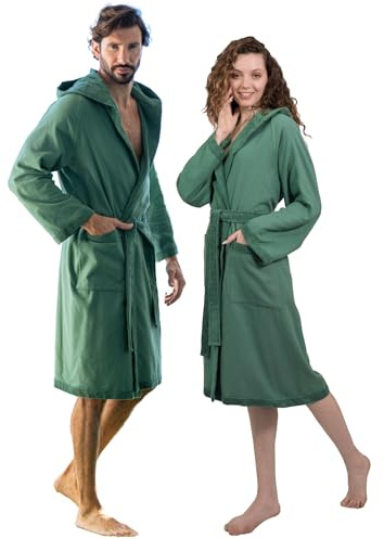 runico Badrock med huva för kvinnor - Italiensk design och tillverkning, av 100 % bomull, ultra-tunn, superabsorberande, anti-pilling, inklusive 2 handdukar ingår.