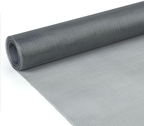 Timizi Moustiquaire Fibre de Verre 2x3m, Grillage Garde Manger Fixation Rideau Rouleau Toile Moustiquaire, pour Porte Rideaux Fenetres - Gris