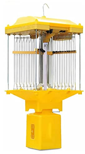 Piège à Mouches Solaire UV extérieur 2 en 1 entièrement Automatique, Lampe antiparasitaire agricole, réseau électrique Haute Tension, IPX7, Lampe Anti-moustiques pour Ferme d'étang à Poissons, 10-60