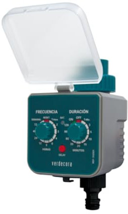 Verdecora Programador de Riego mecánico | Fácil instalación | Programable en frecuencia y duración (Portes INCLUIDOS)