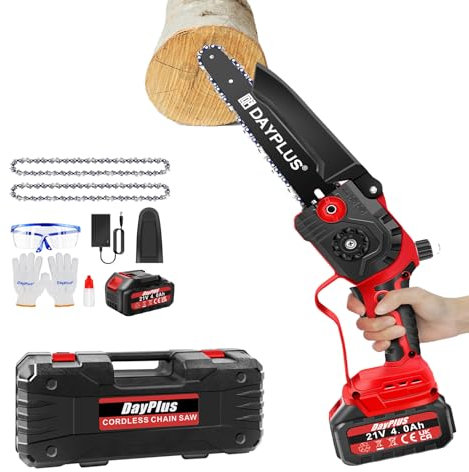 Mini Kettensäge, Akku Kettensäge, Handsäge Elektrische Kettensäge 8 Zoll Bürstenlos Elektrische Kettensäge, Astsäge, Mini Kettensäge für Holzbearbeitung, Handsäge zum Holzschneiden, Baumschneiden, Ast