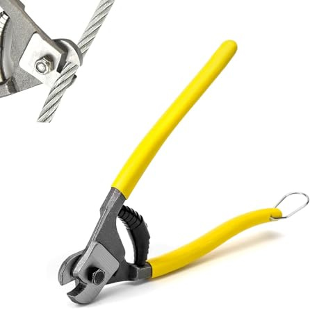 Wire Cutters Heavy Duty,Stainless Steel Wire Rope Cutter,High Hardness Wire Cable Cutting Tools with Anti-Slip Handle,Heavy Duty Wire Cutters for Cable,Steel Cable,Wire Rope,Spring
