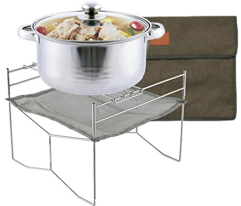 Faltbare Campinggrills aus Edelstahl | Holzgrill und Feuerstelle - Tragbarer Holzgrill und Feuerstelle aus Edelstahl für Picknicks, Rucksackreisen, Outdoor