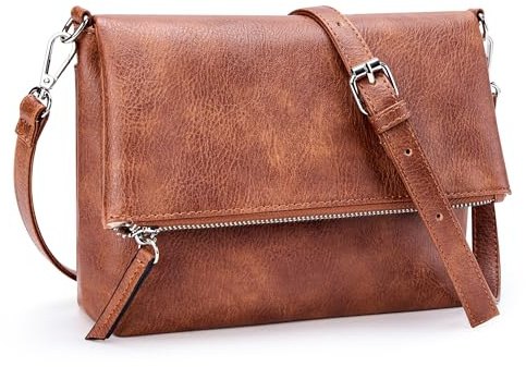 KALIDI Kleine Damen Umhängetaschen Veganes PU Leder Handtasche Crossbody Schultertasche Diebstahlschutz Mehrfach Taschen mit Verstellbar Abnehmbar Schultergurt