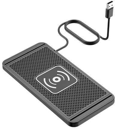 Fast Wireless Car Charger - Wireless Charging Pad, Non-Slip Cuttable Mat | QI Standard Charger with USB Cable, Shock-Proof Temperature Protection Stable Car Wireless Charging Mat for Smartphones