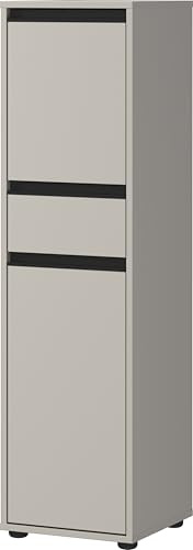 Germania Schrank 2201-186 GW-Lemont, in Steingrau, mit Tür- und Schubladendämpfung, 33 x 121 x 34 cm (BxHxT)