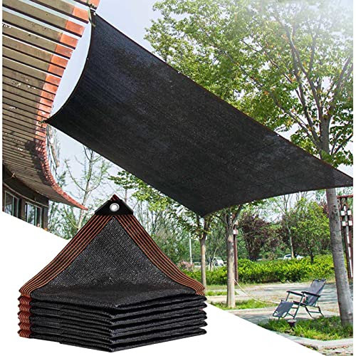 Rete ombreggiante nera resistente ai raggi UV 80% per giardino serra copertura piante 4 x 4 m (13 x 13 piedi) Vela parasole con occhielli protezione solare e panno ombreggiante resistente al vento