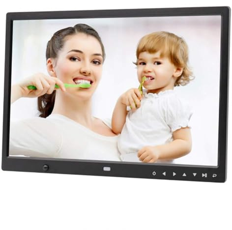 Cadre Photo numérique 15,4 Pouces, Lecteur multimédia publicitaire avec Une résolution Haute définition 1280 * 800 avec capteur de Mouvement, Horloge de Soutien et Cadeau de Fonction de Calendrier