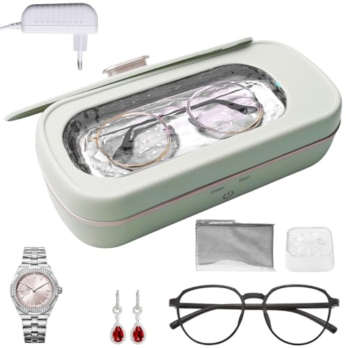 Ultraschallreinigungsgerät, 48000Hz Brillenreinigungsgerät, 420ML Tragbar Brillenreinigungsgerät, Ultrasonic cleaner, Hochfrequenz Ultraschallreiniger für brille, schmuck, zahnschiene, Münzen