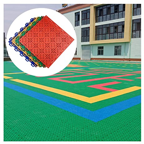 QUSYZD Dalles de Sol modulaires emboîtables pour terrains de Sport, revêtement de Sol en Caoutchouc résistant au Froid et aux Hautes températures, 33 x 33 cm, Rouge (27 pi,Red-27PCS