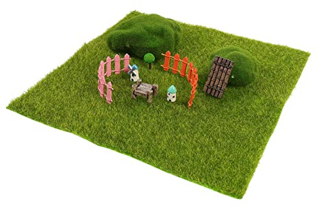 JOINPAYA 2sets Quality Miniature Scenery Ornament Imitation Mini Windmill Fake Lawn False Castle Artificial Trees for Garden Decorations Random Color